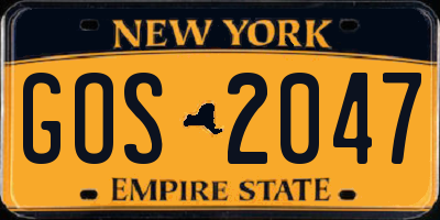 NY license plate GOS2047