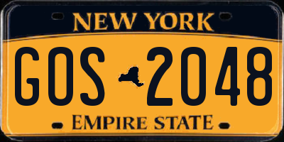 NY license plate GOS2048