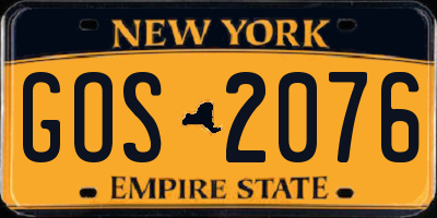 NY license plate GOS2076