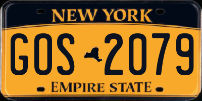 NY license plate GOS2079