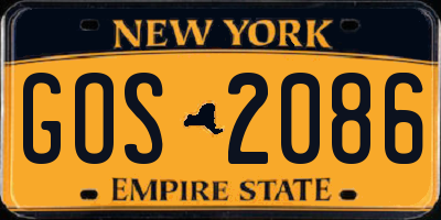 NY license plate GOS2086