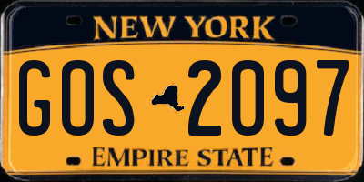 NY license plate GOS2097