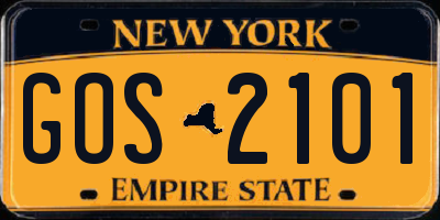 NY license plate GOS2101