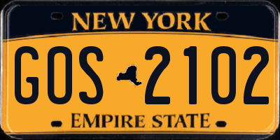 NY license plate GOS2102
