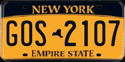 NY license plate GOS2107