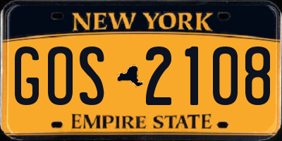 NY license plate GOS2108