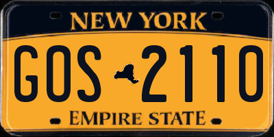 NY license plate GOS2110