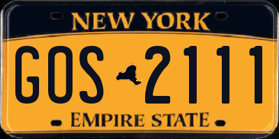 NY license plate GOS2111