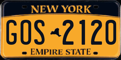 NY license plate GOS2120