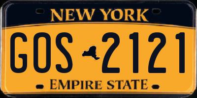 NY license plate GOS2121