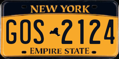 NY license plate GOS2124
