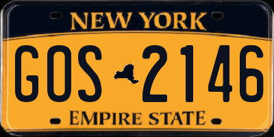 NY license plate GOS2146