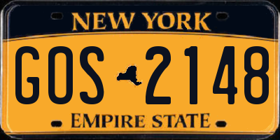 NY license plate GOS2148