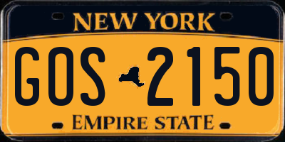 NY license plate GOS2150