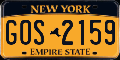 NY license plate GOS2159