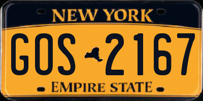 NY license plate GOS2167