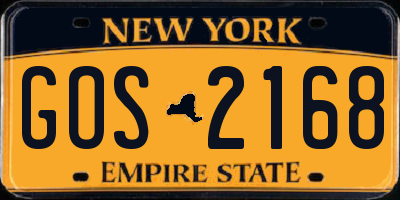 NY license plate GOS2168