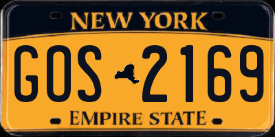 NY license plate GOS2169