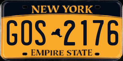 NY license plate GOS2176