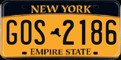 NY license plate GOS2186