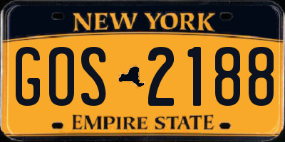 NY license plate GOS2188