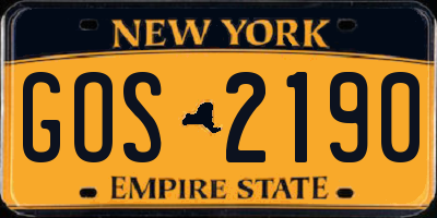 NY license plate GOS2190
