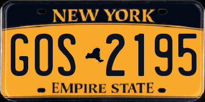 NY license plate GOS2195