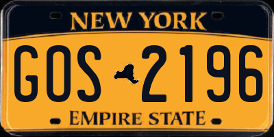 NY license plate GOS2196