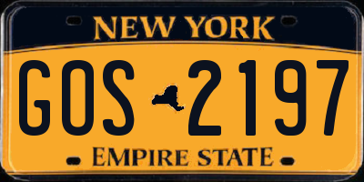 NY license plate GOS2197