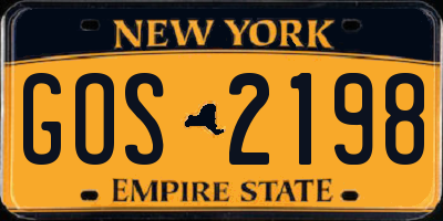 NY license plate GOS2198