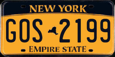 NY license plate GOS2199