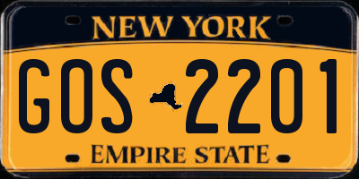 NY license plate GOS2201