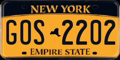 NY license plate GOS2202