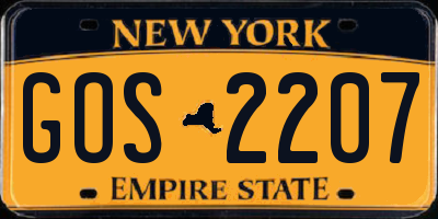 NY license plate GOS2207