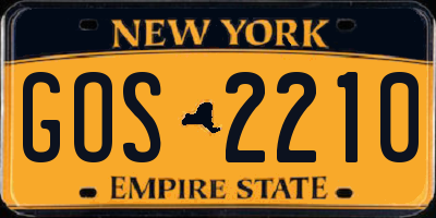 NY license plate GOS2210