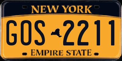 NY license plate GOS2211