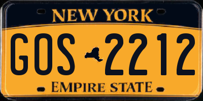 NY license plate GOS2212