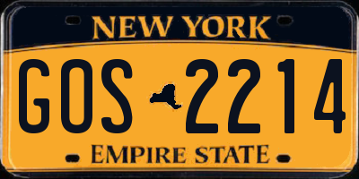 NY license plate GOS2214