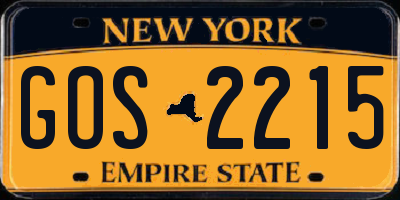 NY license plate GOS2215