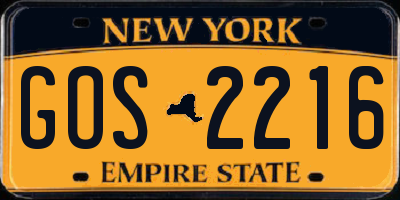 NY license plate GOS2216