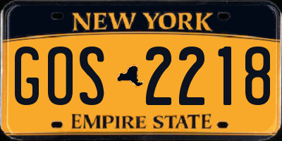NY license plate GOS2218