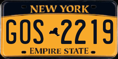 NY license plate GOS2219