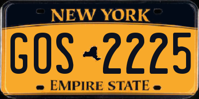 NY license plate GOS2225
