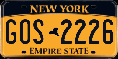 NY license plate GOS2226