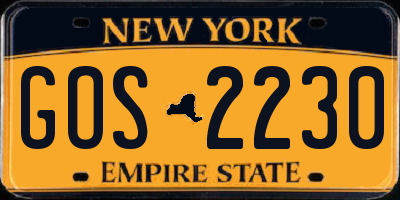 NY license plate GOS2230