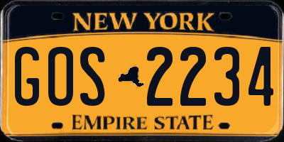 NY license plate GOS2234