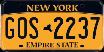 NY license plate GOS2237