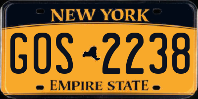 NY license plate GOS2238