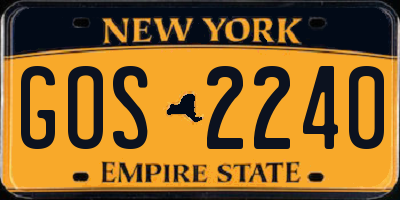 NY license plate GOS2240