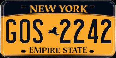 NY license plate GOS2242